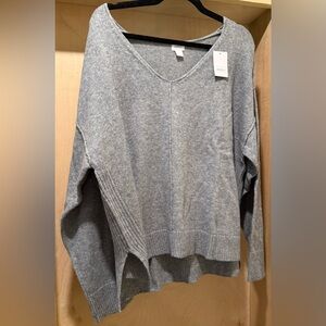 Auden Heather Gray V-Neck Sweater Size 1X NEW